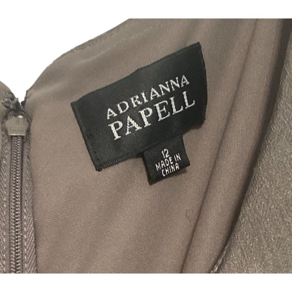 Adrianna Papell Womens Brown Metal Tiered Ruffle Formal Sleeveless Sheath Dress - Picture 5 of 10